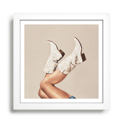 These Boots - Neutral Glitter II / Beige Framed Art Print Gallery Image 35