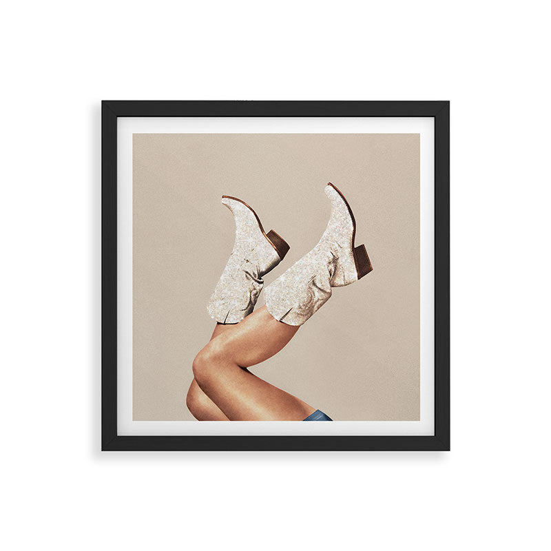 These Boots - Neutral Glitter II / Beige Framed Art Print Gallery Image 7