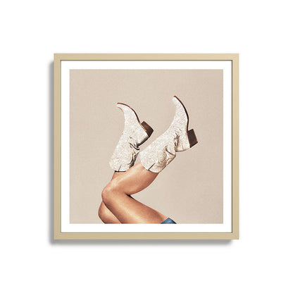 These Boots - Neutral Glitter II / Beige Framed Art Print Gallery Image 27