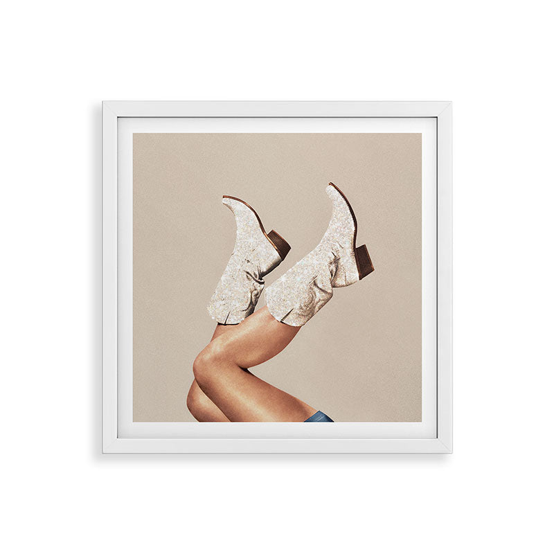 These Boots - Neutral Glitter II / Beige Framed Art Print Gallery Image 38