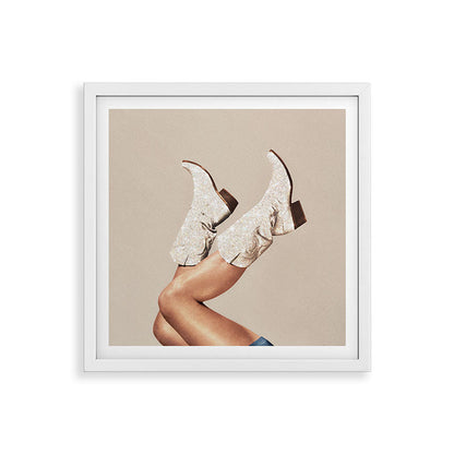 These Boots - Neutral Glitter II / Beige Framed Art Print Gallery Image 38