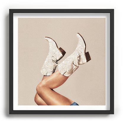 These Boots - Neutral Glitter II / Beige Framed Art Print Gallery Image 93