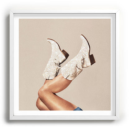 These Boots - Neutral Glitter II / Beige Framed Art Print Gallery Image 118
