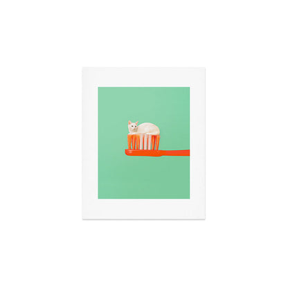 Toothpaste Cat Art Print Gallery Image 1