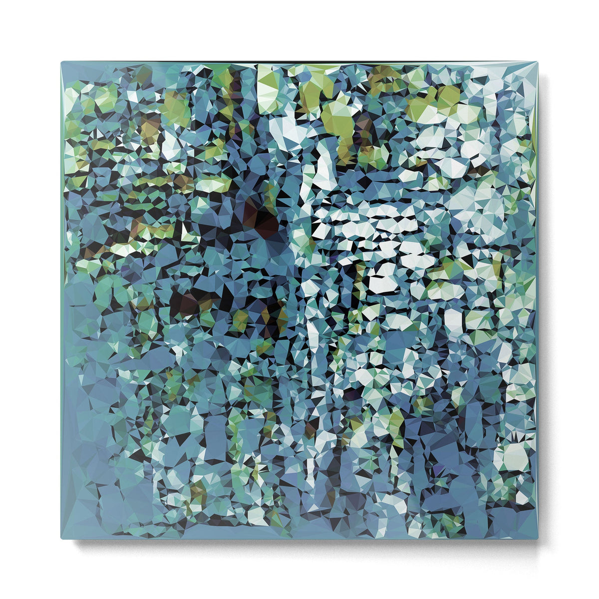 Blue Green Abstract Geometric Low Poly Modern Art Metal Print Gallery Image 2