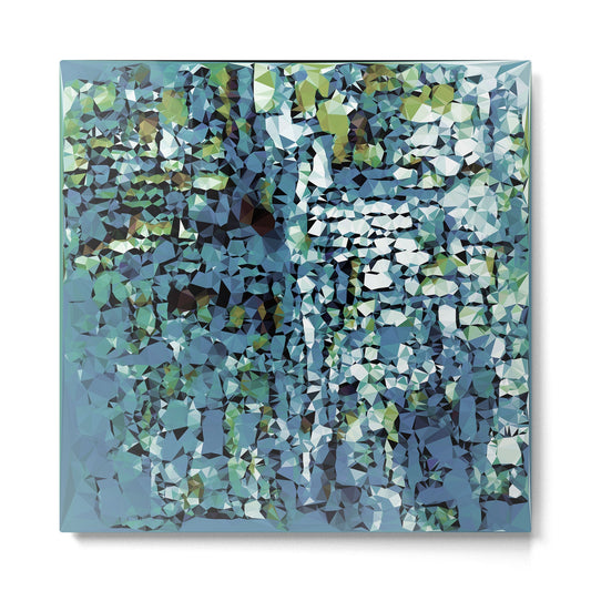 Blue Green Abstract Geometric Low Poly Modern Art Metal Print Gallery Image 2