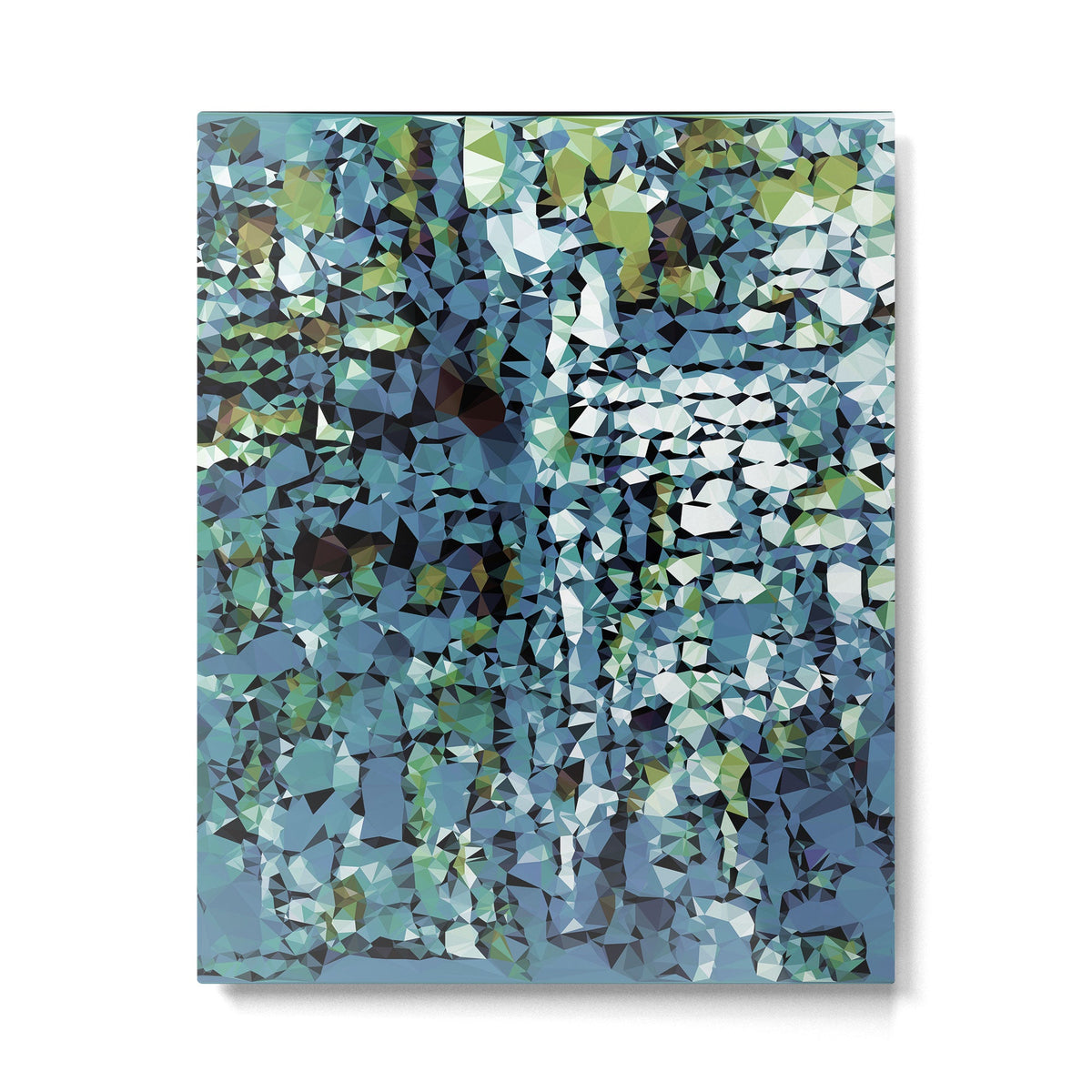 Blue Green Abstract Geometric Low Poly Modern Art Metal Print Gallery Image 4