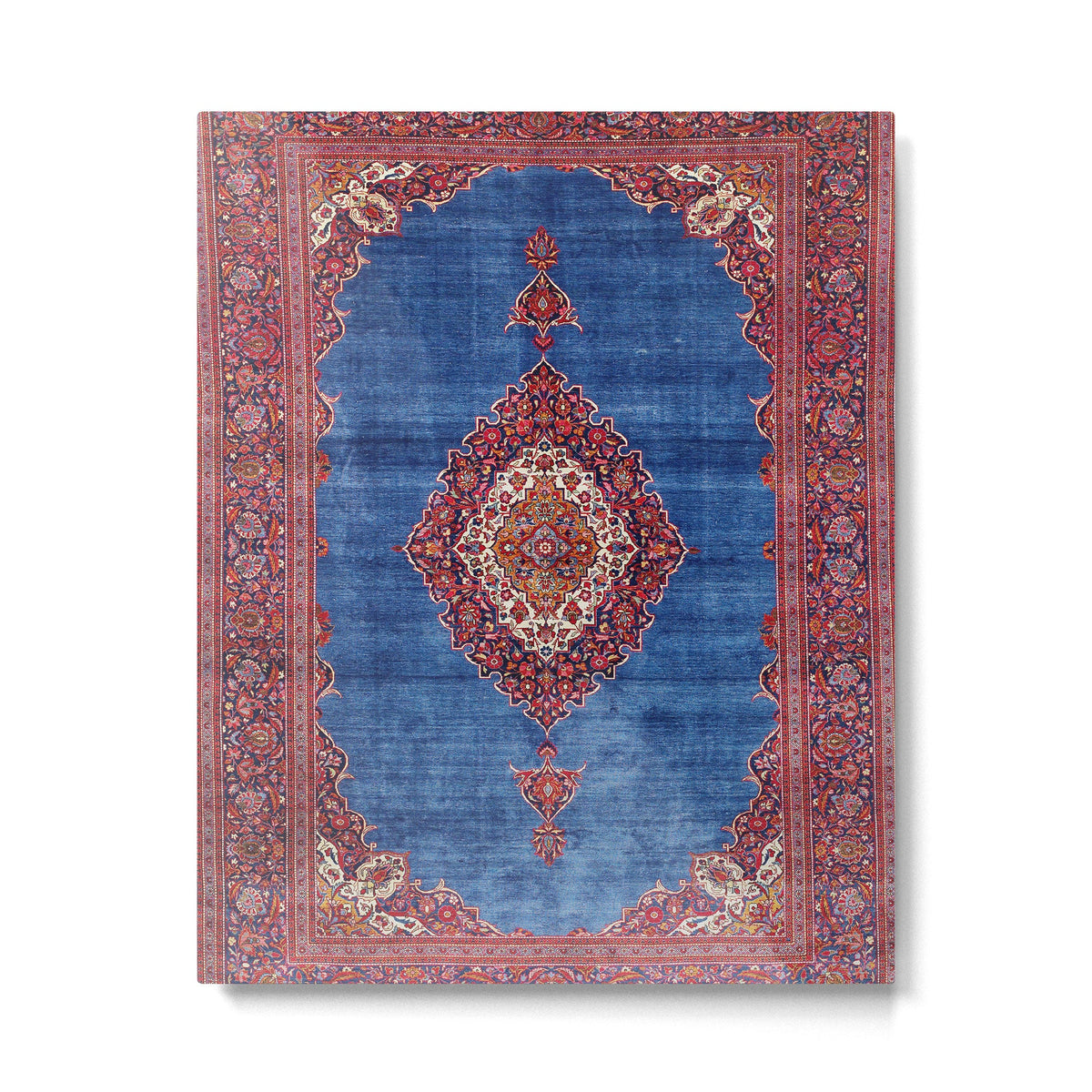 Silk Kashan Central Persian Rug Print Metal Print Gallery Image 4