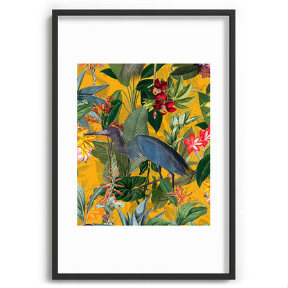 Vintage & Shabby Chic - Sunny Tropical Garden Blue Heron Framed Art Print Gallery Image 85
