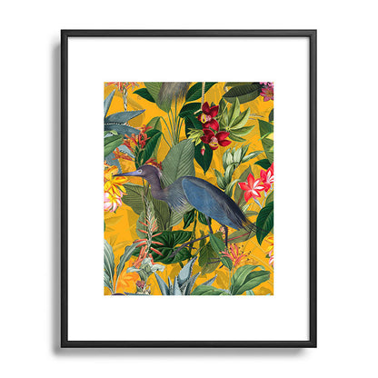 Vintage & Shabby Chic - Sunny Tropical Garden Blue Heron Framed Art Print Gallery Image 112