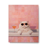 British ShortHair Cat in Tub, Colorful Whimsical Art Metal Print Gallery Image 1
