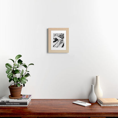 Lady and Chimp Sunbathing, Black and White, Vintage Art Framed Art Print Gallery Image 44