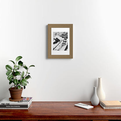 Lady and Chimp Sunbathing, Black and White, Vintage Art Framed Art Print Gallery Image 38