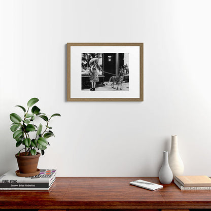 Leopard on a Leash, Black and White Vintage Art Framed Art Print Gallery Image 40