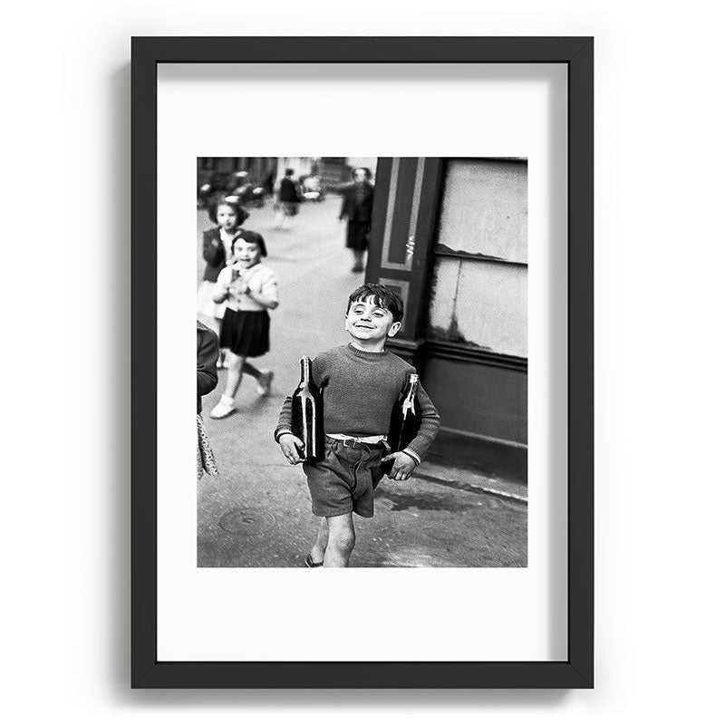 Little Boy and Bottles of Wine, Black and White Vintage Art Framed Art Print Gallery Image 59