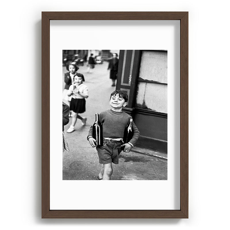 Little Boy and Bottles of Wine, Black and White Vintage Art Framed Art Print Gallery Image 65