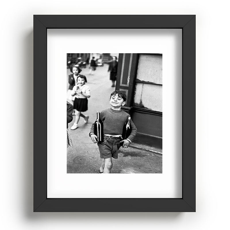 Little Boy and Bottles of Wine, Black and White Vintage Art Framed Art Print Gallery Image 57
