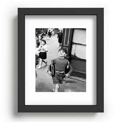 Little Boy and Bottles of Wine, Black and White Vintage Art Framed Art Print Gallery Image 58