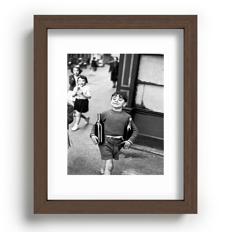 Little Boy and Bottles of Wine, Black and White Vintage Art Framed Art Print Gallery Image 64