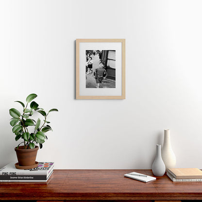Little Boy and Bottles of Wine, Black and White Vintage Art Framed Art Print Gallery Image 46