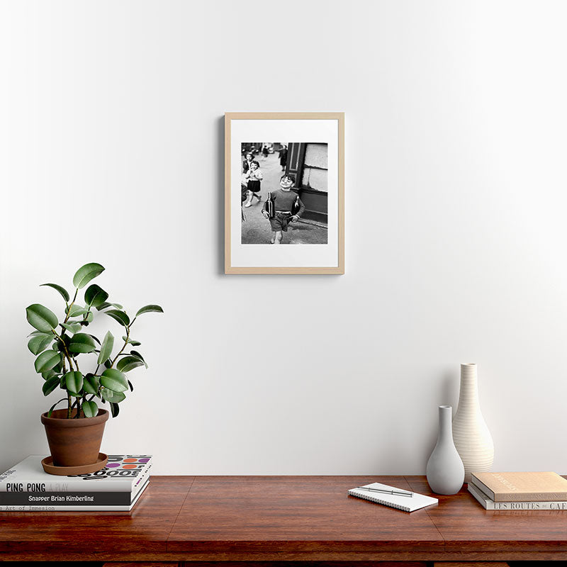 Little Boy and Bottles of Wine, Black and White Vintage Art Framed Art Print Gallery Image 17