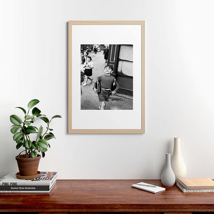 Little Boy and Bottles of Wine, Black and White Vintage Art Framed Art Print Gallery Image 48