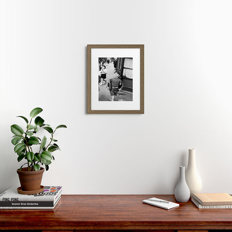 Little Boy and Bottles of Wine, Black and White Vintage Art Framed Art Print Gallery Image 39