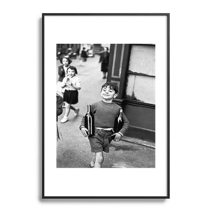 Little Boy and Bottles of Wine, Black and White Vintage Art Framed Art Print Gallery Image 83
