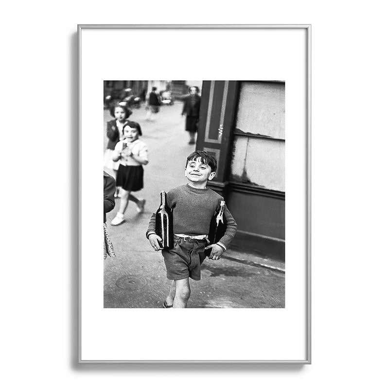 Little Boy and Bottles of Wine, Black and White Vintage Art Framed Art Print Gallery Image 97