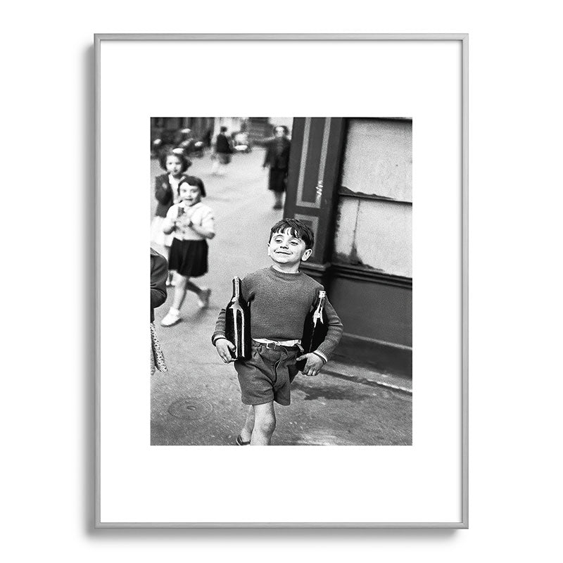 Little Boy and Bottles of Wine, Black and White Vintage Art Framed Art Print Gallery Image 98