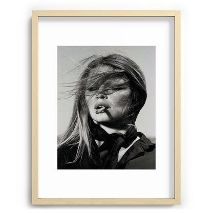 Brigitte Bardot Smoking a Cigarette, Black and White Photograph Framed Art Print Gallery Image 73