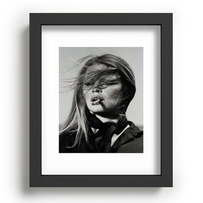 Brigitte Bardot Smoking a Cigarette, Black and White Photograph Framed Art Print Gallery Image 57