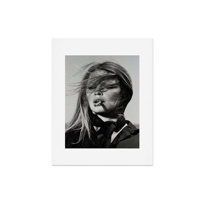 Brigitte Bardot Smoking a Cigarette, Black and White Photograph Art Print Gallery Image 4