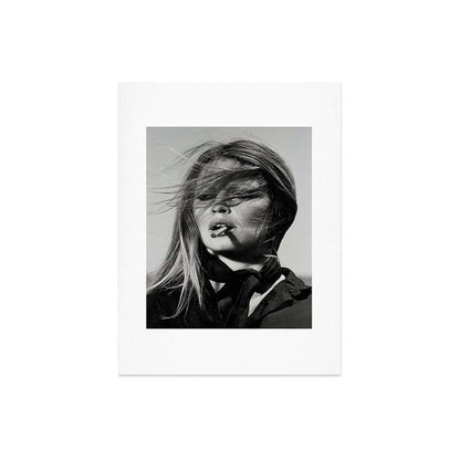 Brigitte Bardot Smoking a Cigarette, Black and White Photograph Art Print Gallery Image 6