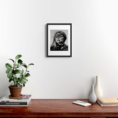 Brigitte Bardot Smoking a Cigarette, Black and White Photograph Framed Art Print Gallery Image 3