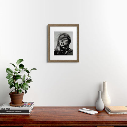 Brigitte Bardot Smoking a Cigarette, Black and White Photograph Framed Art Print Gallery Image 39
