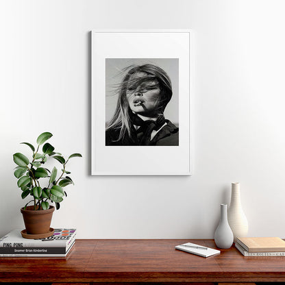 Brigitte Bardot Smoking a Cigarette, Black and White Photograph Framed Art Print Gallery Image 27