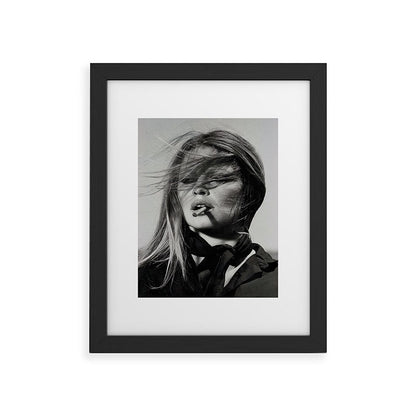 Brigitte Bardot Smoking a Cigarette, Black and White Photograph Framed Art Print Gallery Image 33