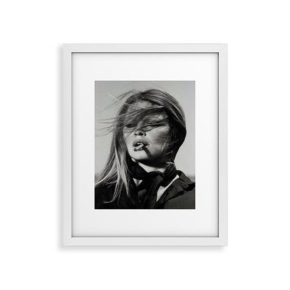 Brigitte Bardot Smoking a Cigarette, Black and White Photograph Framed Art Print Gallery Image 22