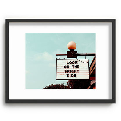 Look on The Bright Side Marquee Sign, Austin Motel, Austin, Texas Framed Art Print Gallery Image 61