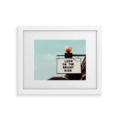 Look on The Bright Side Marquee Sign, Austin Motel, Austin, Texas Framed Art Print Gallery Image 51