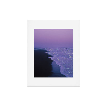 PURPLE MAGIC | seascape | glitter collage art | aesthetic of nature | yana potter digital art Art Print Gallery Image 5