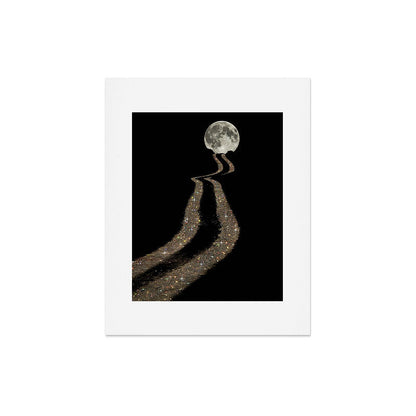 THE MOON | glitter | gold | path | full | planet | star | sky | night | glitter Art Print Gallery Image 4
